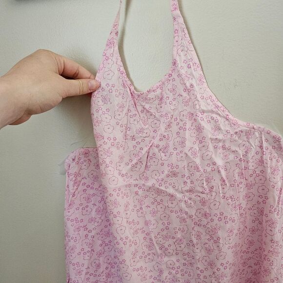Abound Dress Halter Tie Pink Floral Print Mini Casual Summer Vacation Cute - Picture 2 of 10